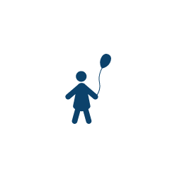 Child holding a balloon icon